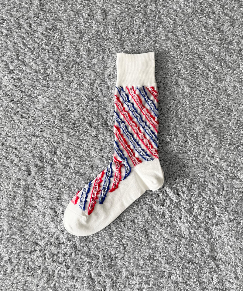 KAIKO 裏 Regimental sox "WHITE×RED×BLUE"