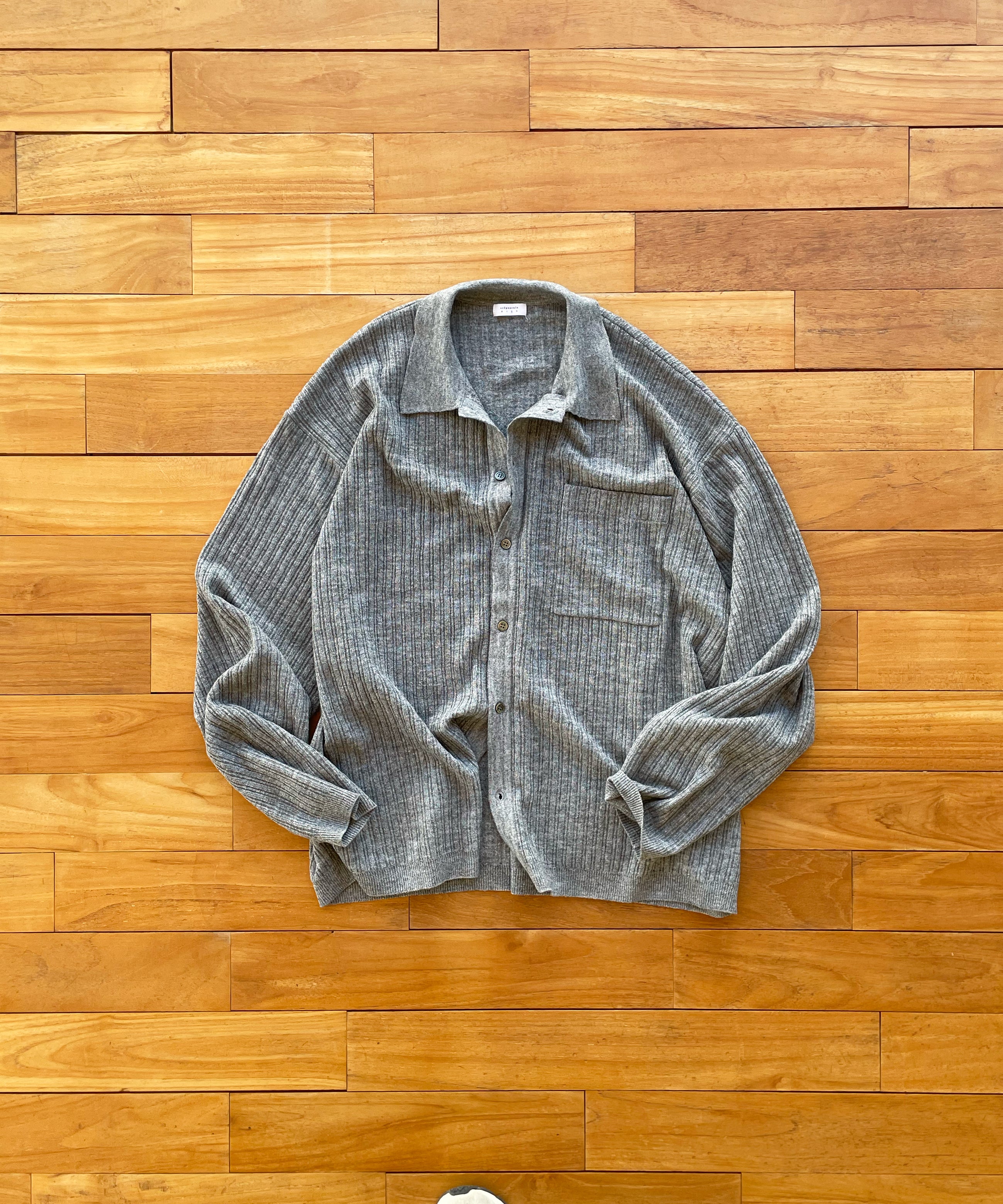 crepuscule Crepe knit shirt "GRAY"