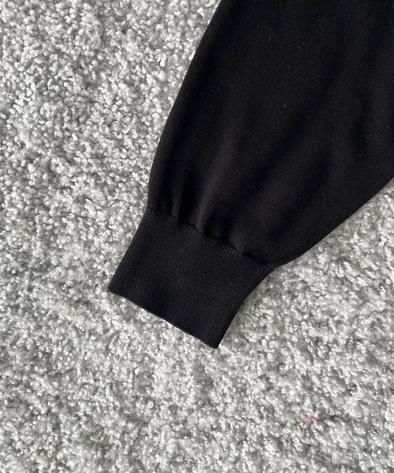 【EXCLUSIVE】crepuscule Open collar knit shirt "BLACK"