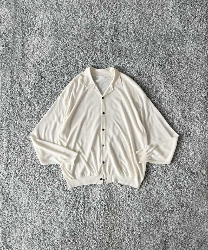 【EXCLUSIVE】crepuscule Open collar knit shirt "LIGHT PURPLE"