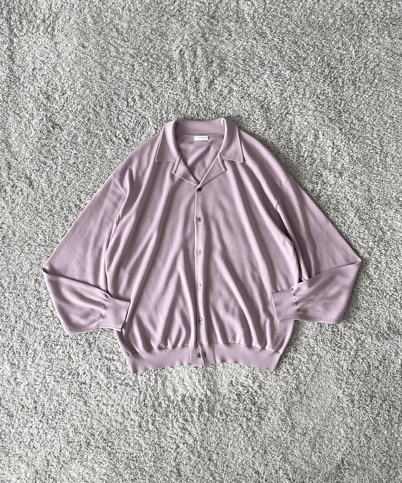 【EXCLUSIVE】crepuscule Open collar knit shirt "LIGHT PURPLE"