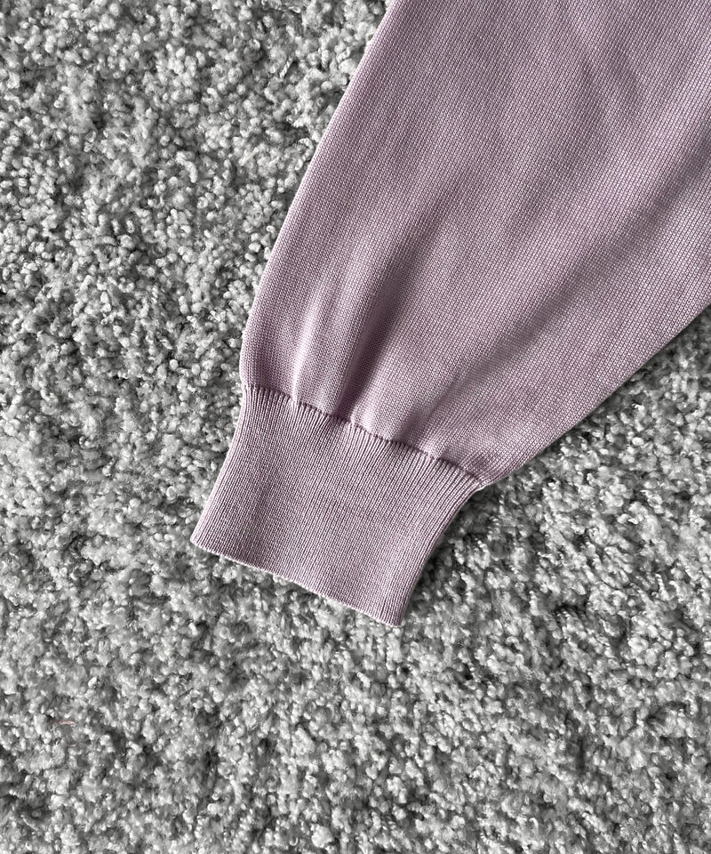 【EXCLUSIVE】crepuscule Open collar knit shirt "LIGHT PURPLE"