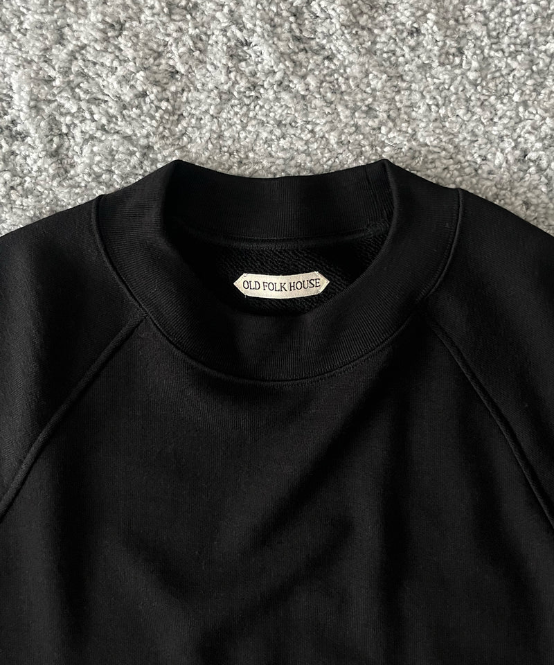 OLD FOLK HOUSE Washable wool sweatshirt "BLACK"