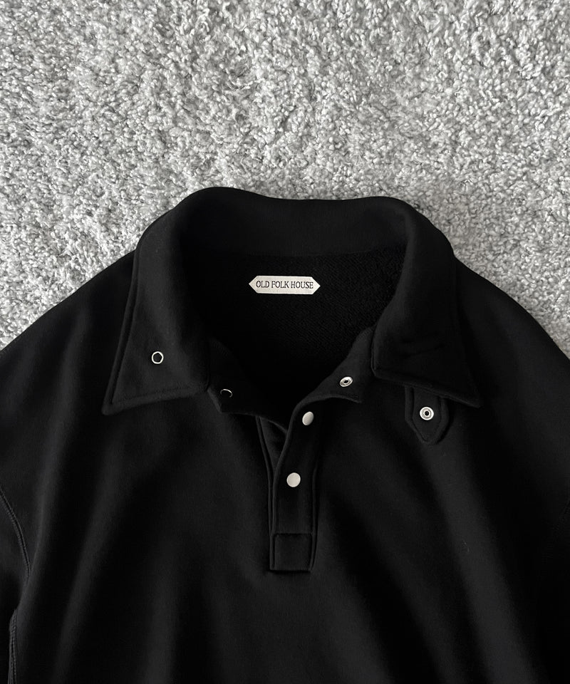 OLD FOLK HOUSE  Half-snap sweatshirt "BLACK"