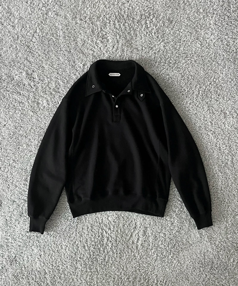 OLD FOLK HOUSE  Half-snap sweatshirt "BLACK"