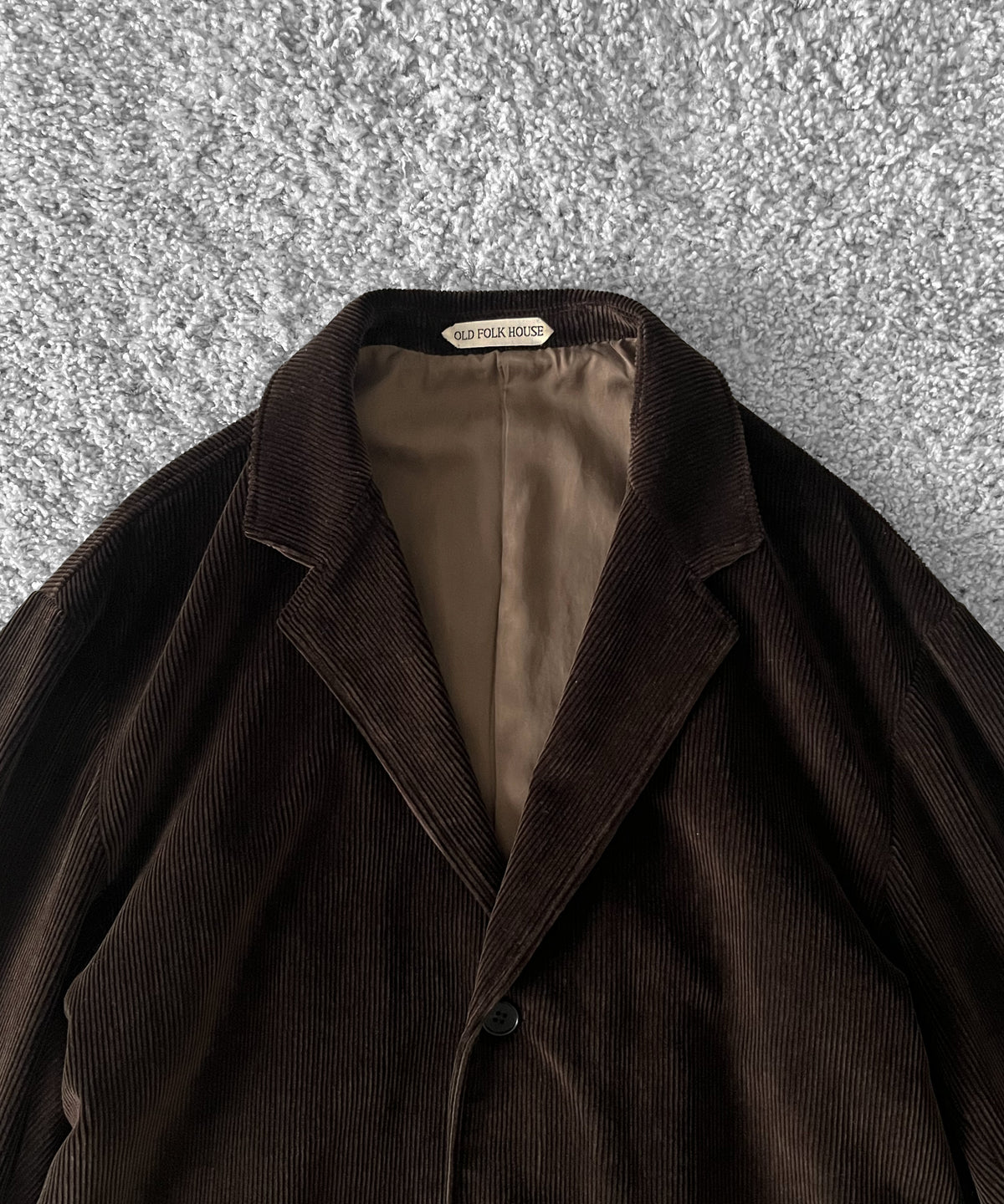 OLD FOLK HOUSE Cotton & rayon corduroy tailored jacket "DARK BROWN"