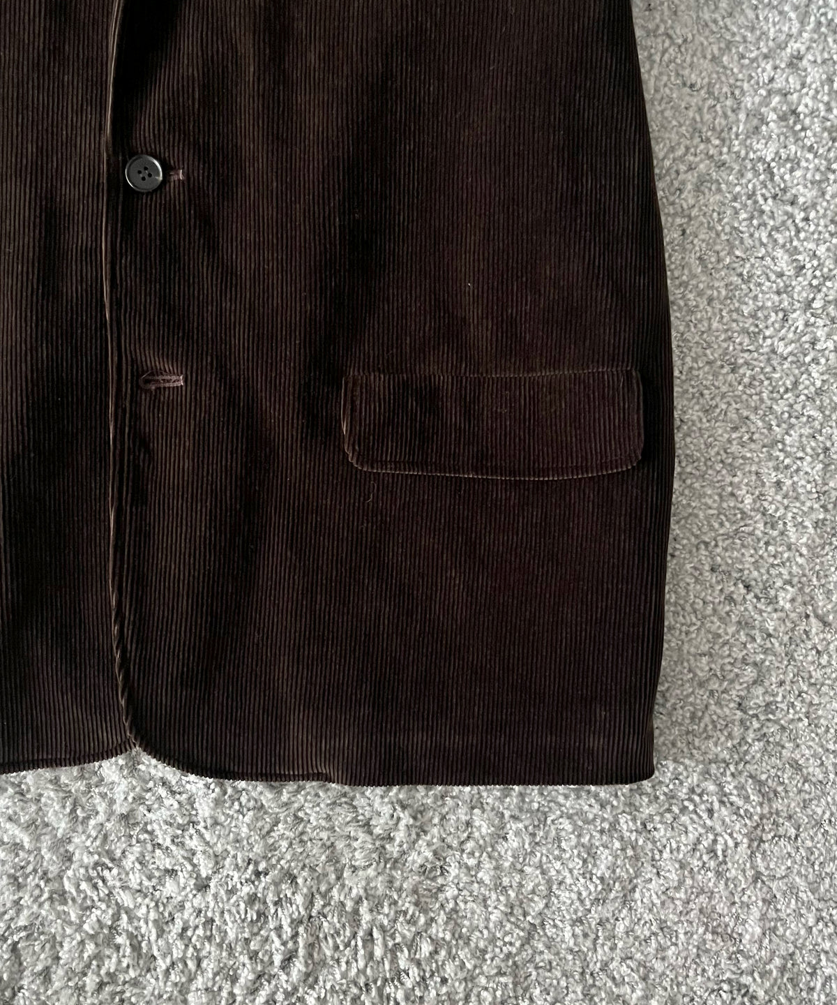 OLD FOLK HOUSE Cotton & rayon corduroy tailored jacket "DARK BROWN"