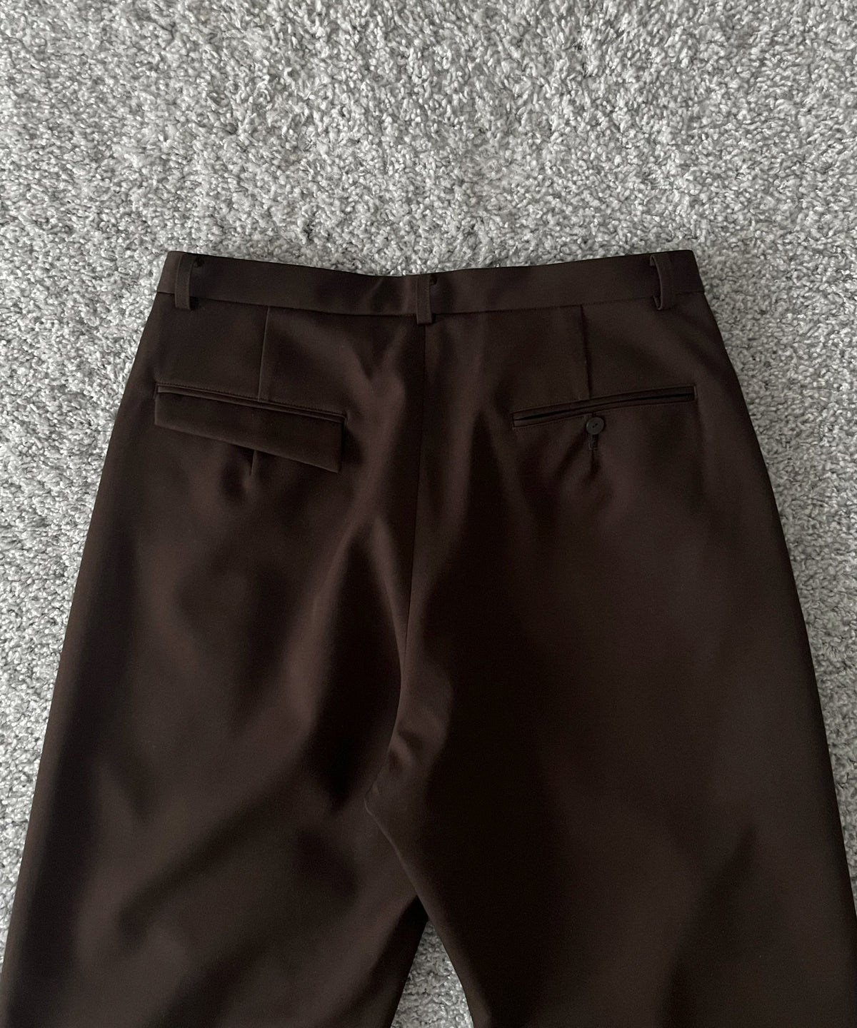 OLD FOLK HOUSE Virgin wool gabardine trousers "DARK BROWN"