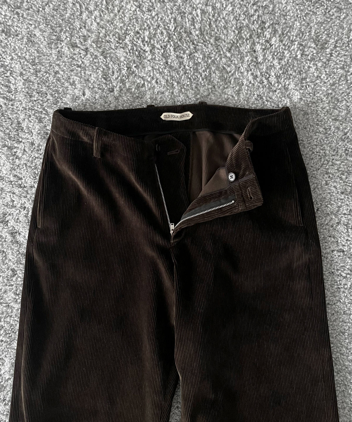 OLD FOLK HOUSE Cotton & rayon corduroy pants "DARK BROWN"