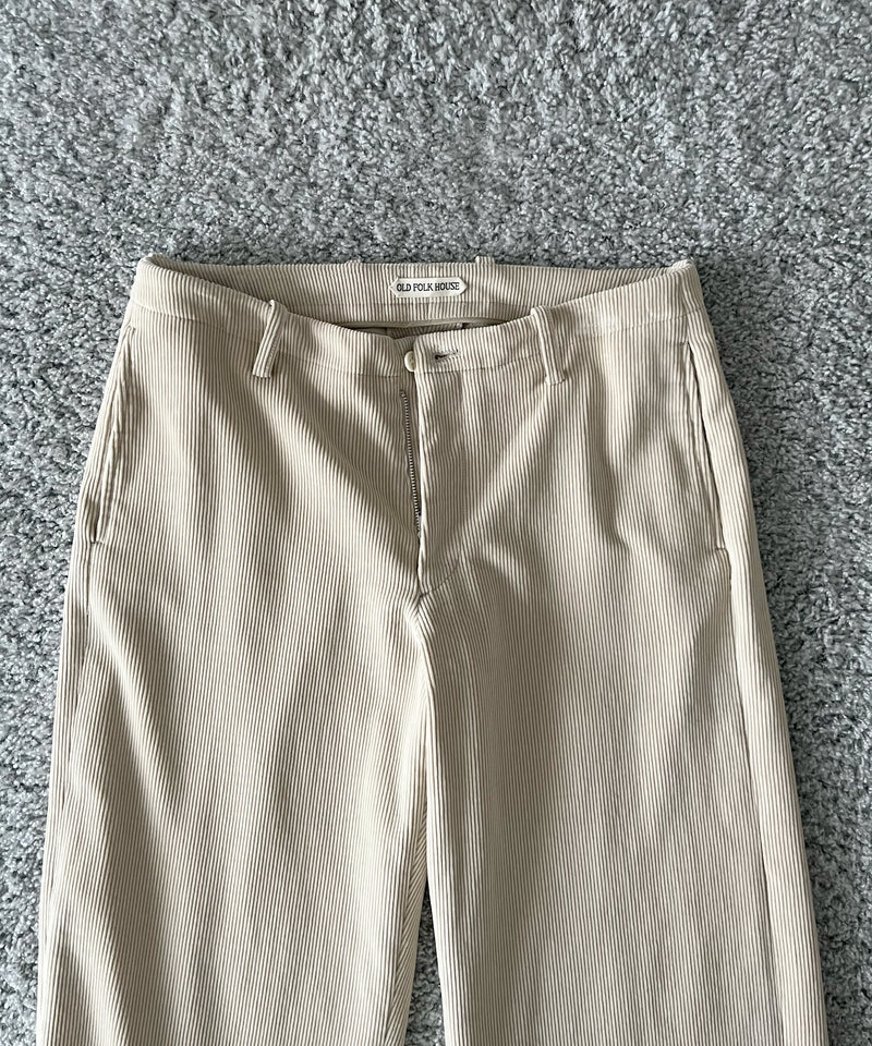 OLD FOLK HOUSE Cotton & rayon corduroy pants "OFF-WHITE"