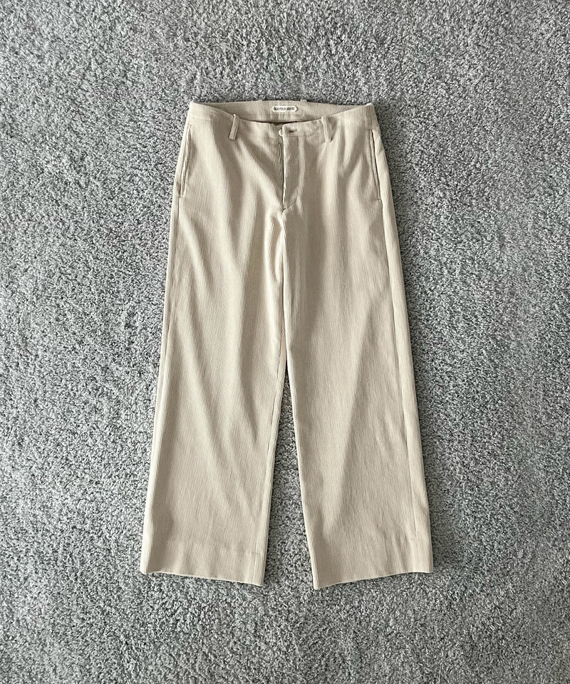 OLD FOLK HOUSE Cotton & rayon corduroy pants "OFF-WHITE"