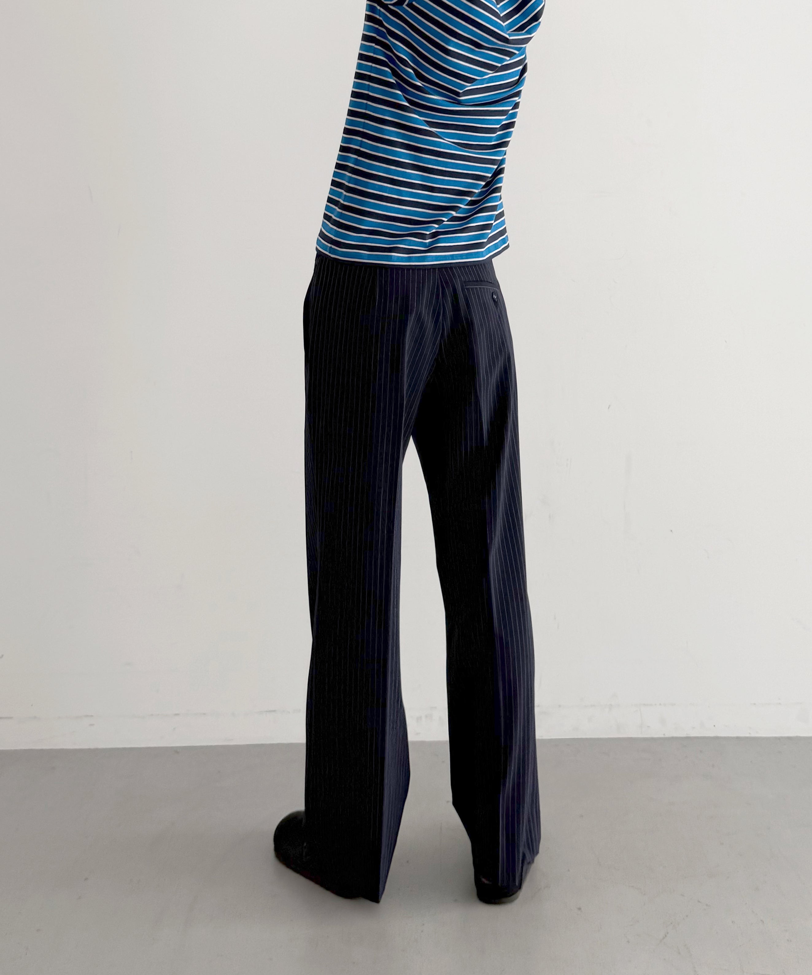 KAIKO Low rise slacks "NAVY STRIPE"