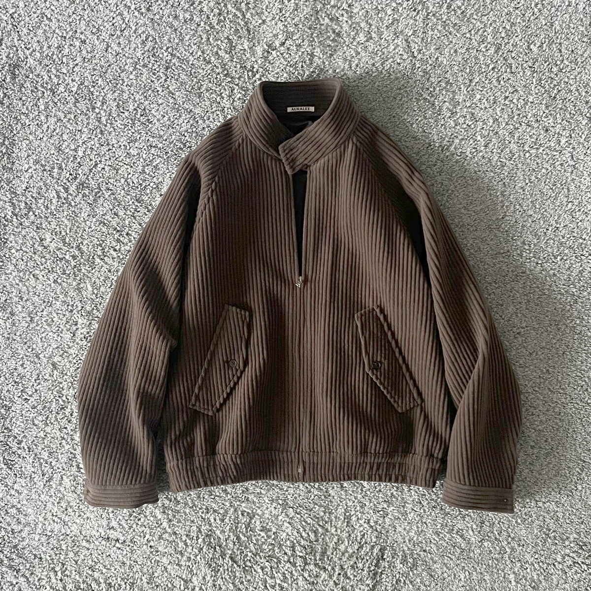 AURALEE【オーラリー】Wool cashmere corduroy zip blouson “SMOKY