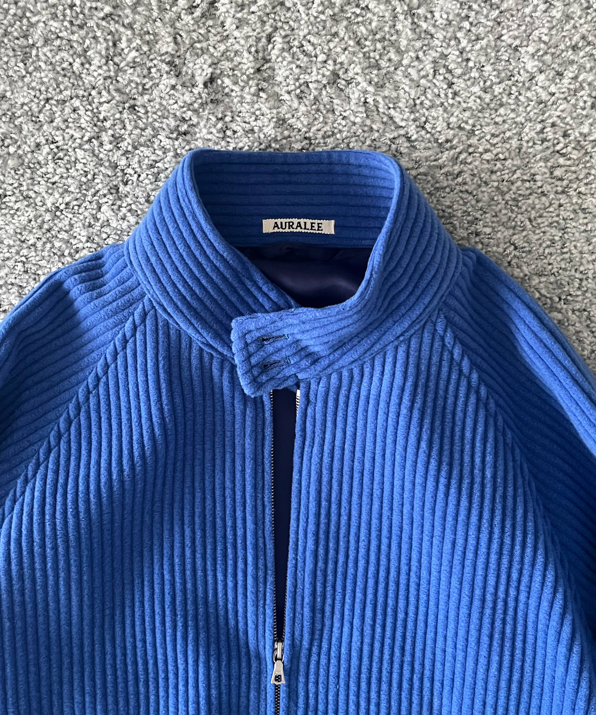 AURALEE Wool cashmere corduroy zip blouson “ROYAL BLUE”