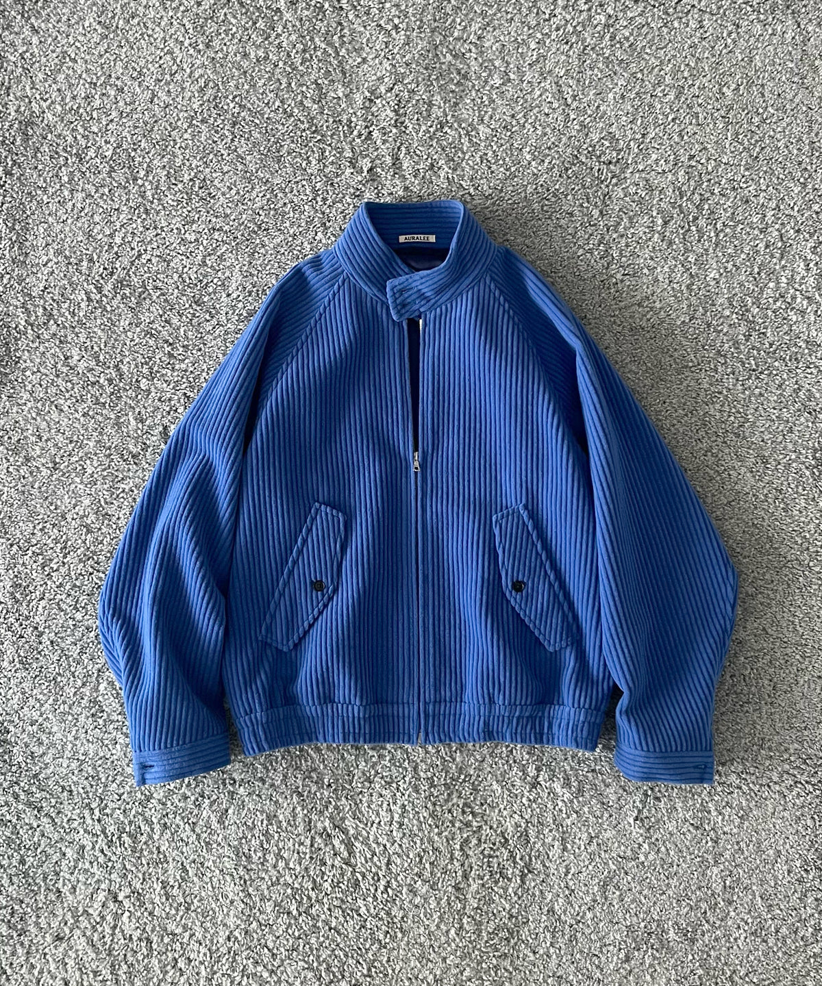 AURALEE Wool cashmere corduroy zip blouson “SMOKY BROWN”