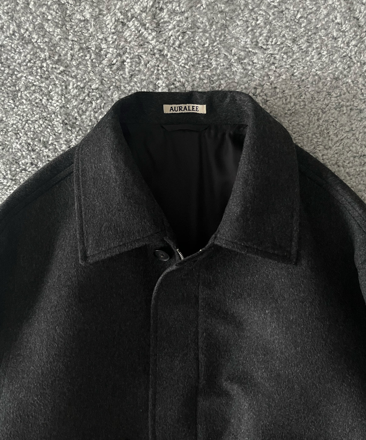 AURALEE Cashmere moleskin zip blouson “TOP CHARCOAL”