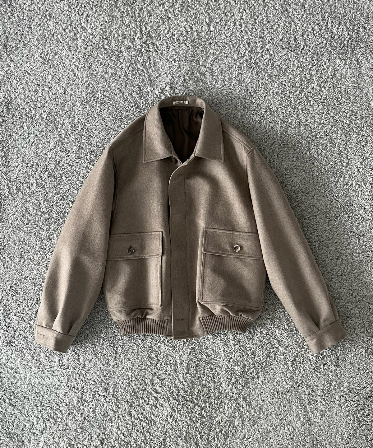 AURALEE Cashmere moleskin zip blouson “TOP CHARCOAL”