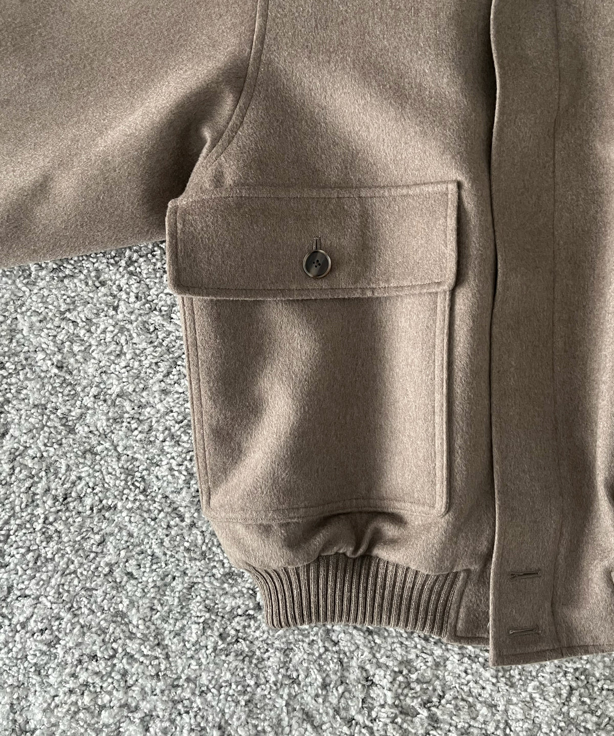 AURALEE Cashmere moleskin zip blouson “TOP BROWN BEIGE”