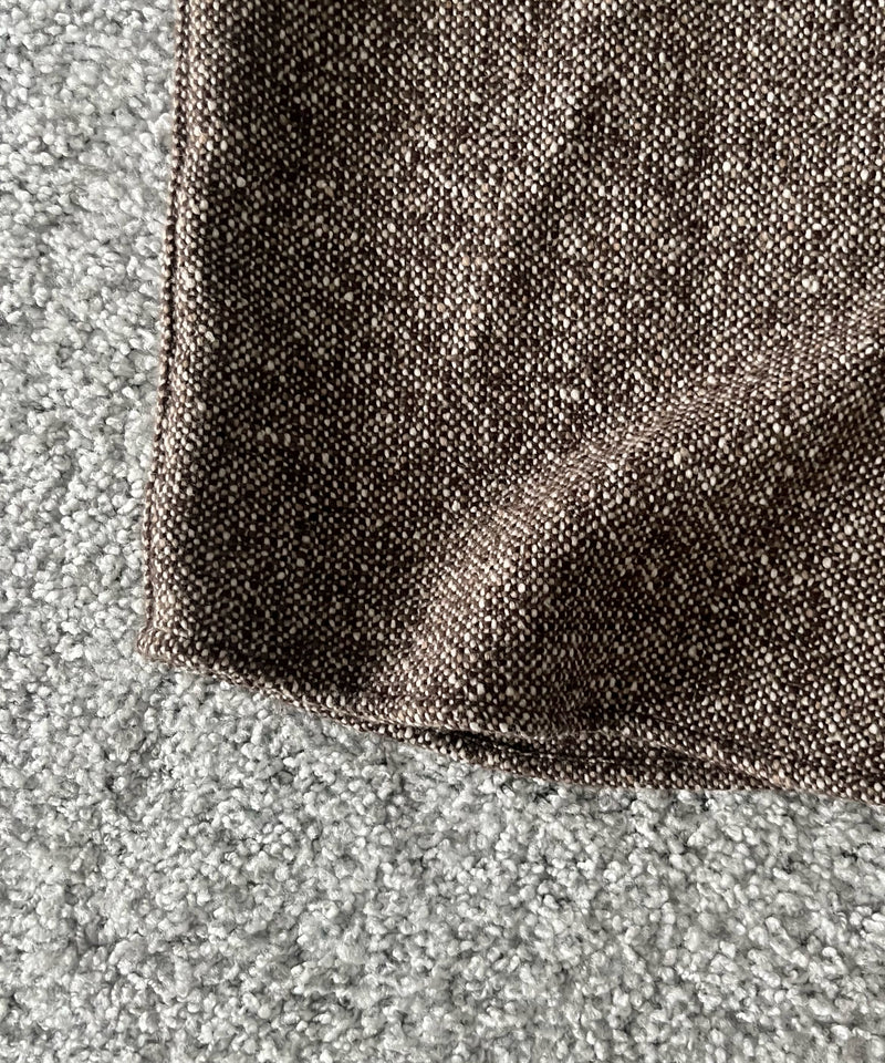 AURALEE Homespun tweed shirt blouson “MIX BROWN”
