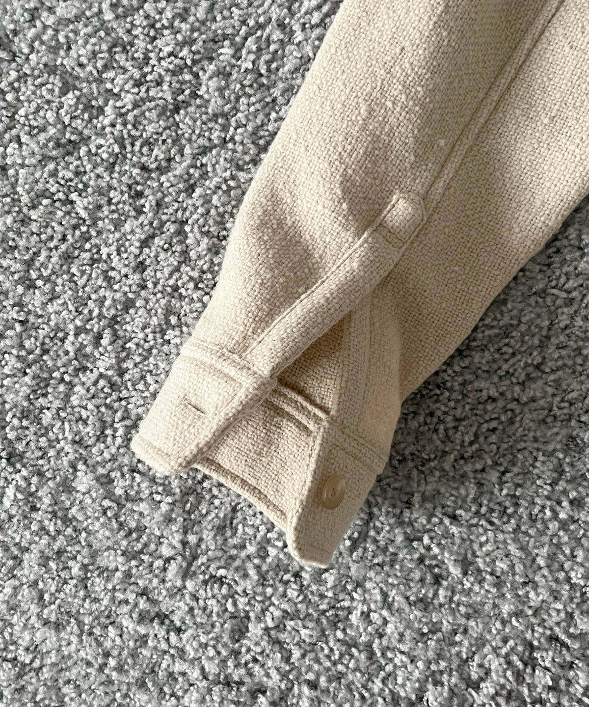 AURALEE Homespun tweed shirt blouson “IVORY BEIGE”