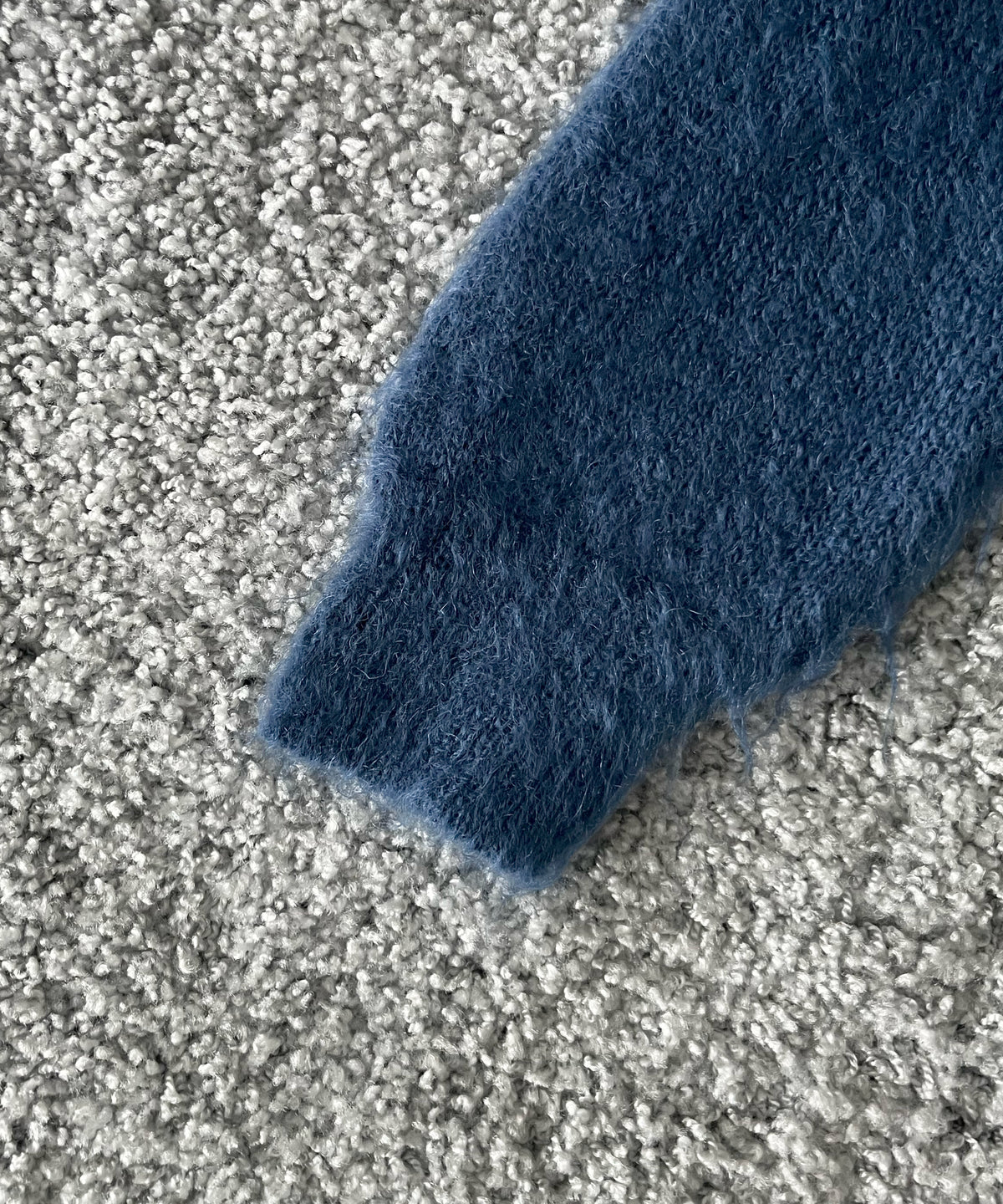 AURALEE Brushed super kid mohair knit polo “LIGHT NAVY”