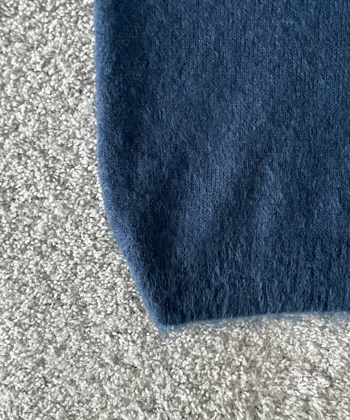 AURALEE Brushed super kid mohair knit polo “LIGHT NAVY”