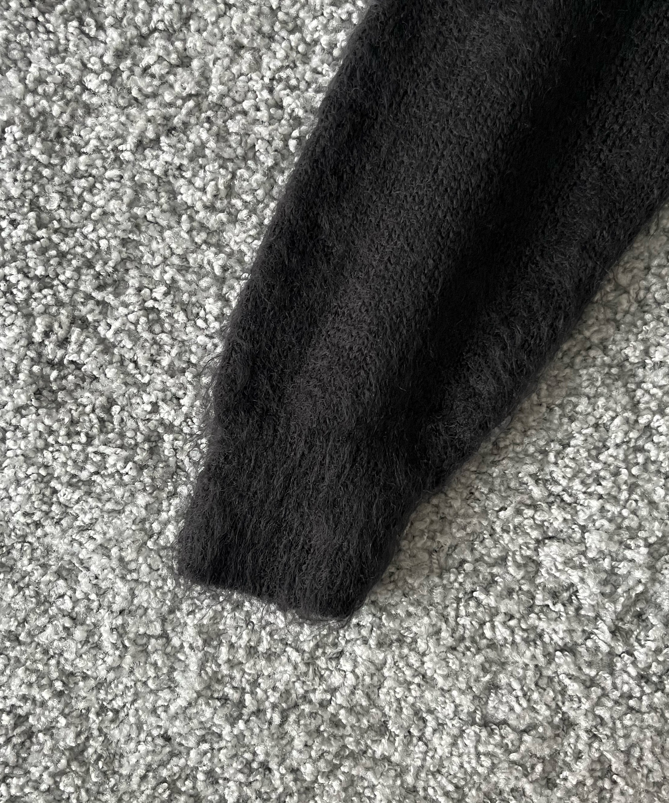 AURALEE【オーラリー】Brushed super kid mohair knit polo “INK BLACK