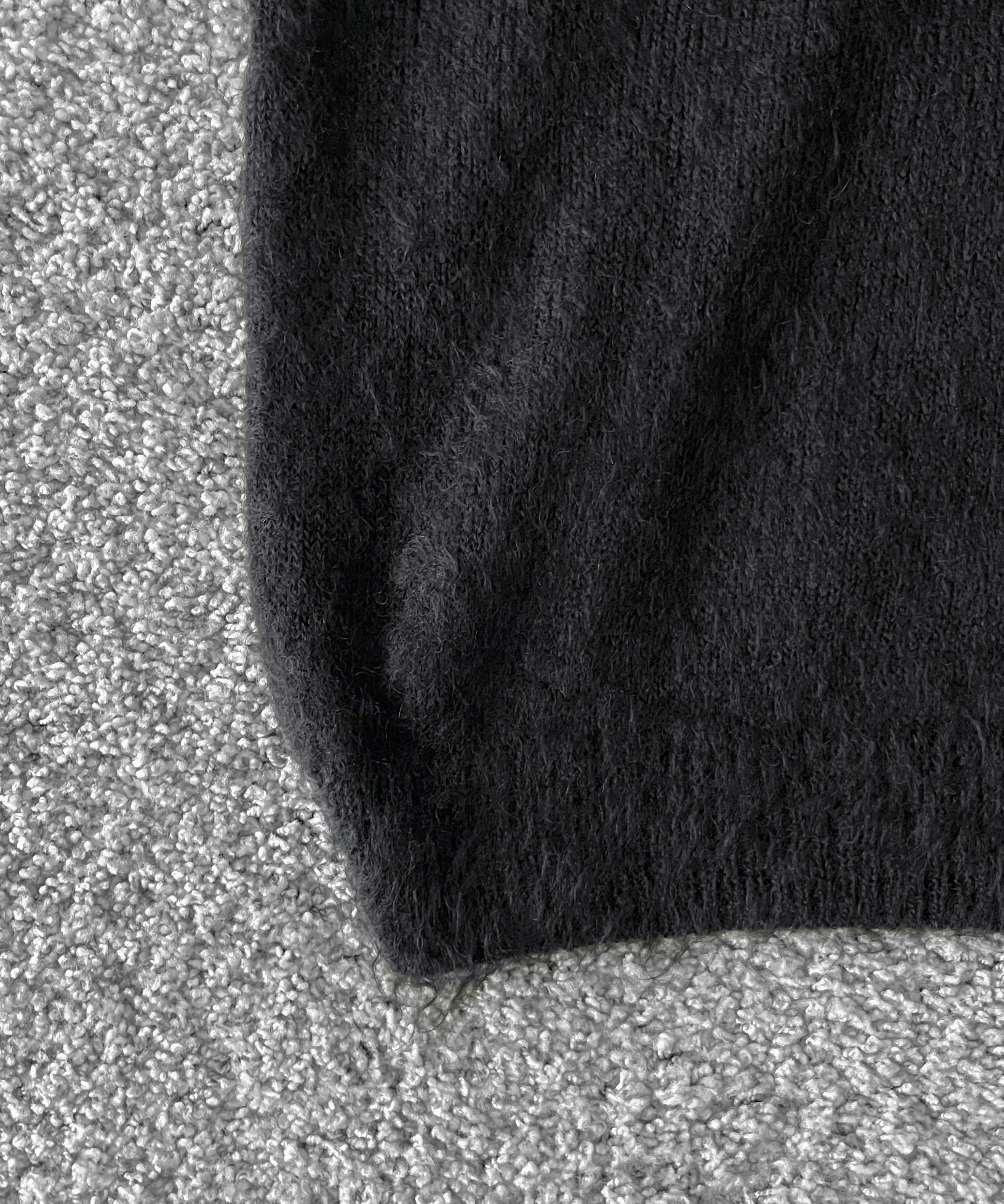AURALEE【オーラリー】Brushed super kid mohair knit polo “INK BLACK