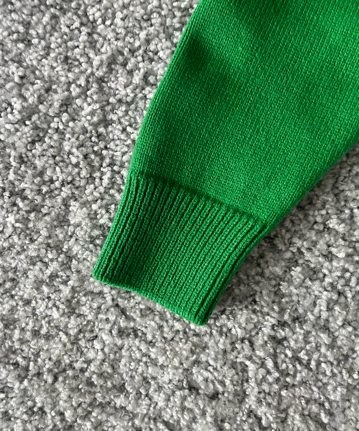 AURALEE Super fine wool knit shirt cardigan “GREEN"