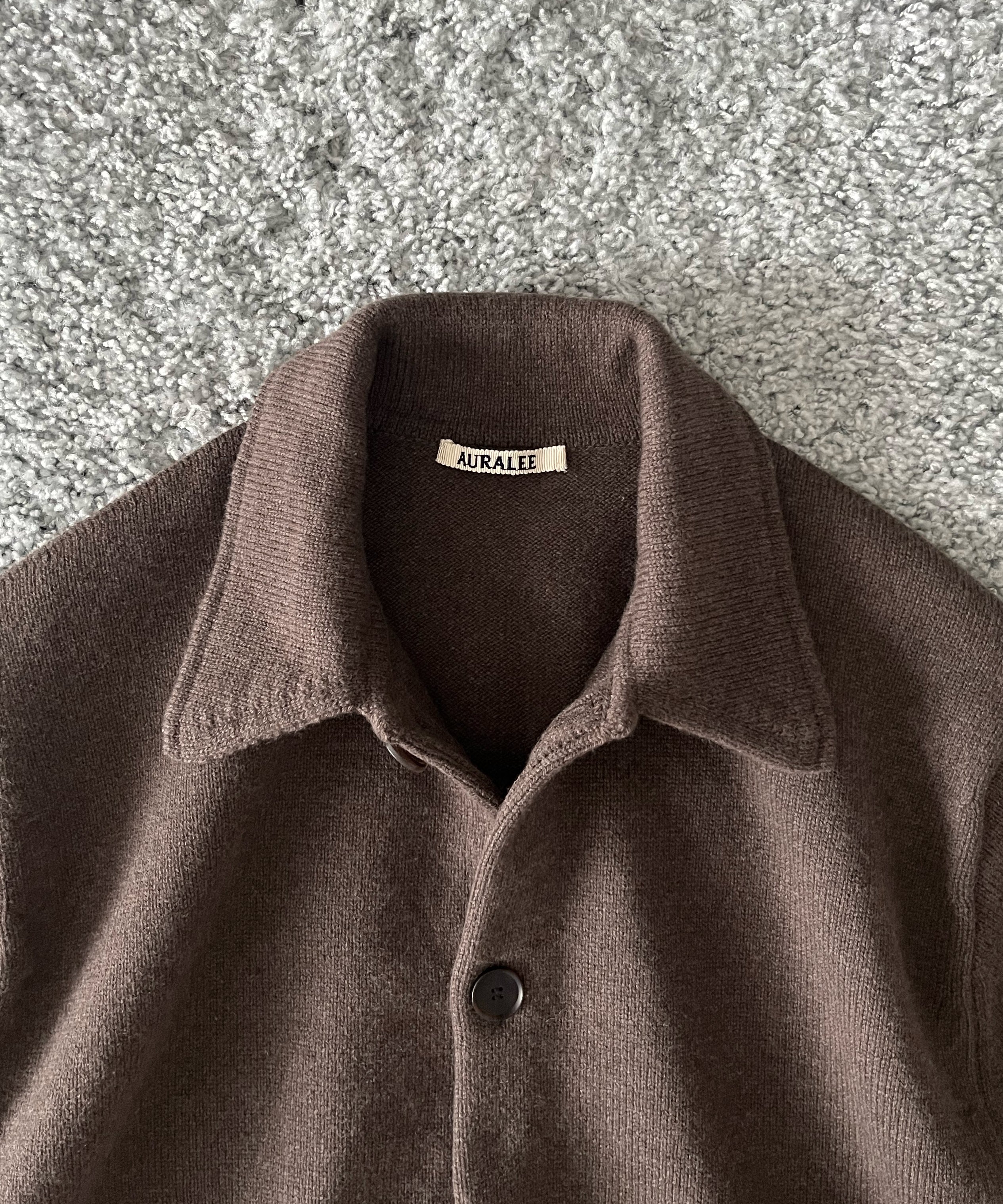AURALEE【オーラリー】Super fine wool knit shirt cardigan “TOP