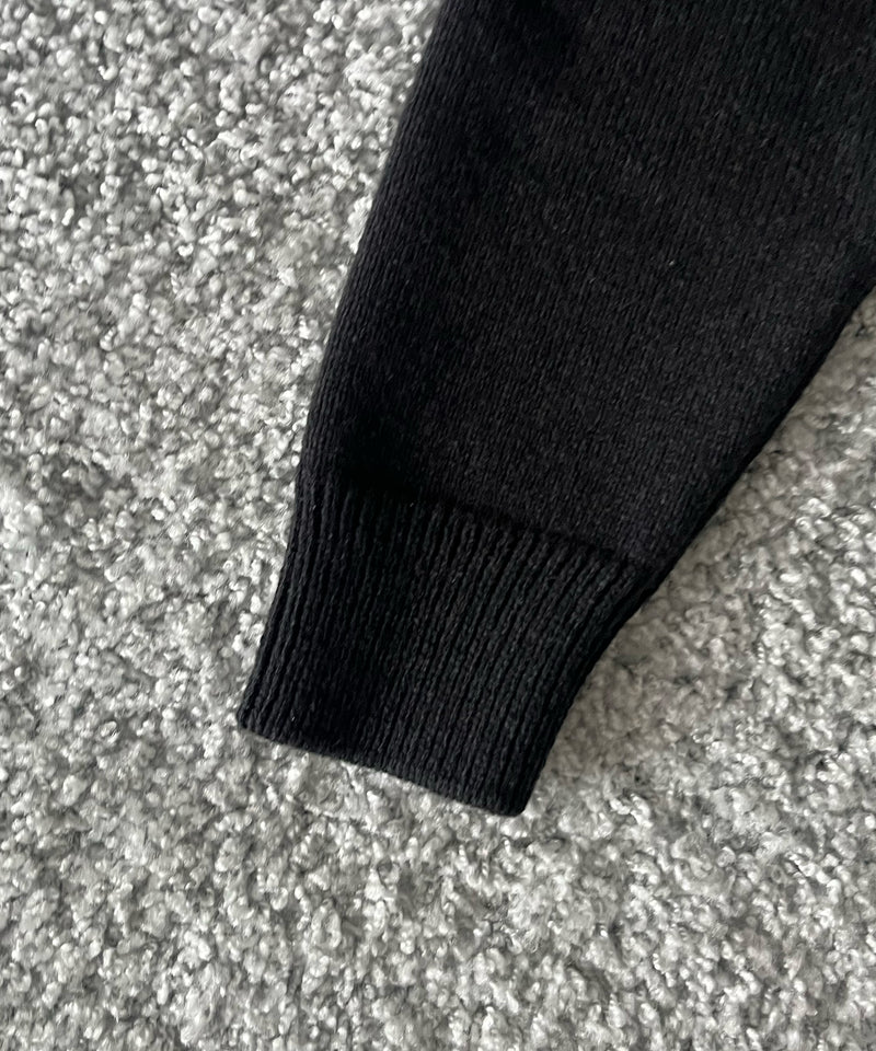 AURALEE Super fine wool knit shirt cardigan “TOP BLACK”