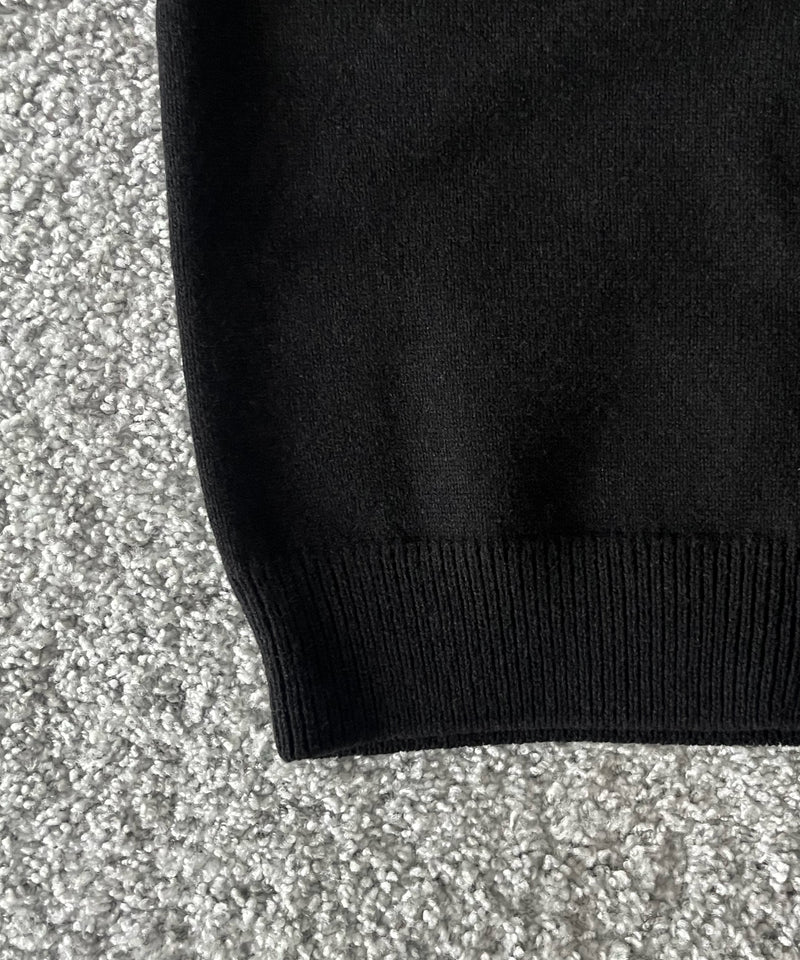 AURALEE Super fine wool knit shirt cardigan “TOP BLACK”
