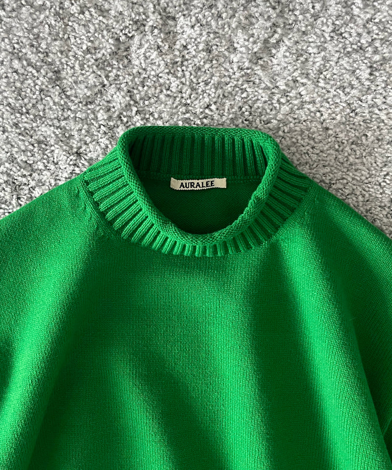 AURALEE Super fine wool knit mock neck p/o “GREEN”
