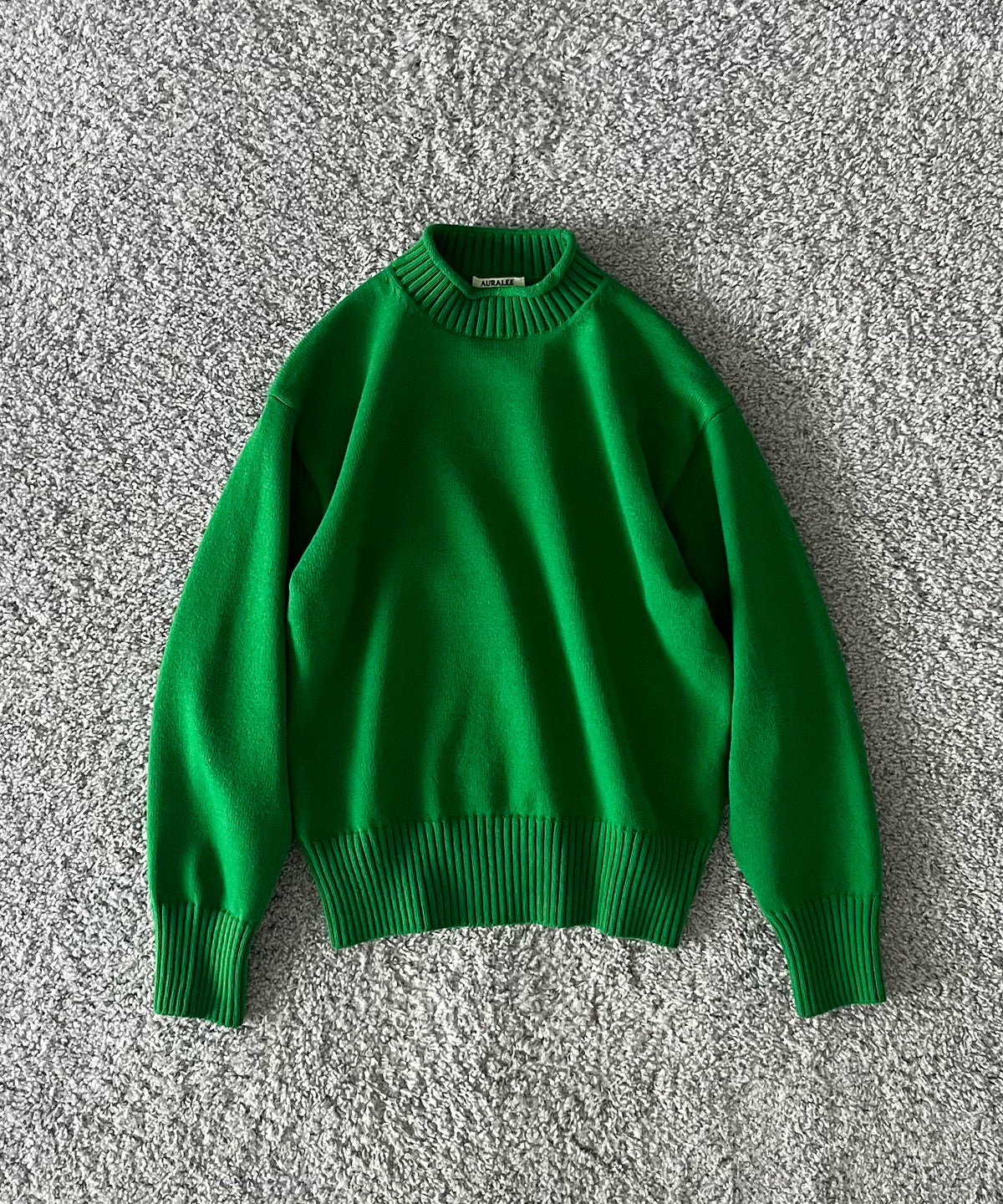 AURALEE Super fine wool knit mock neck p/o “GREEN”