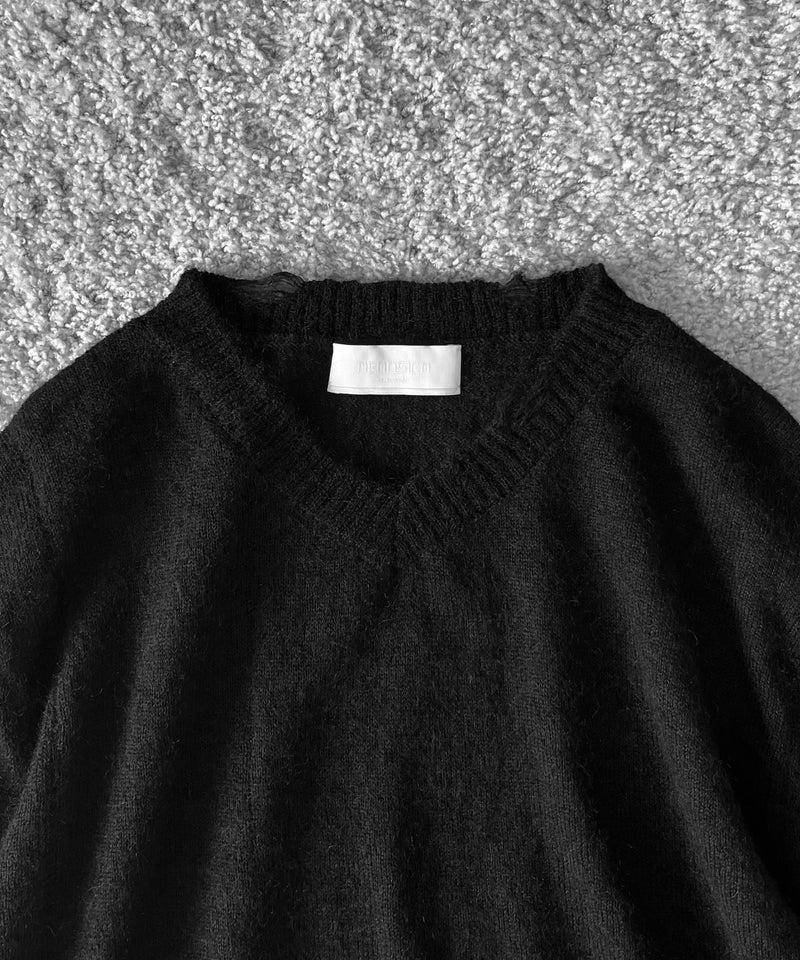 【Pre order】NEONSIGN Destroy knit -type : v "BLACK"