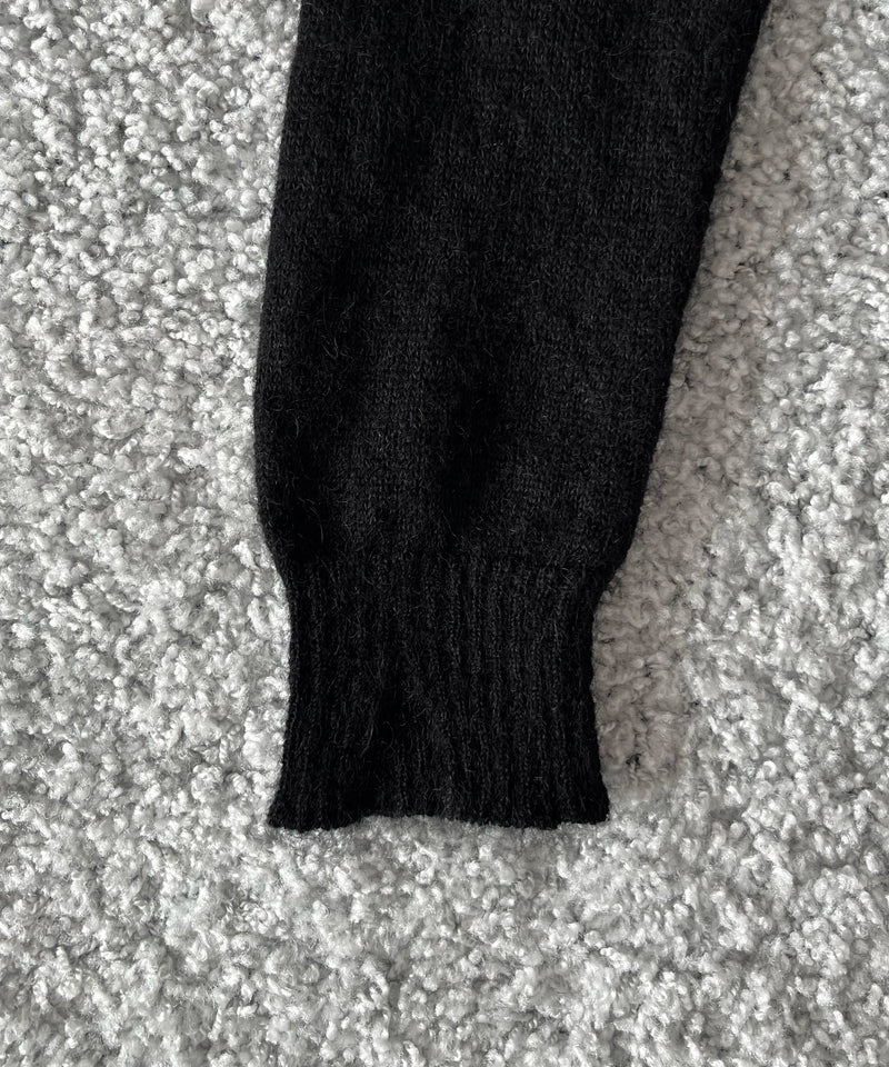 【Pre order】NEONSIGN Destroy knit -type : v "BLACK"
