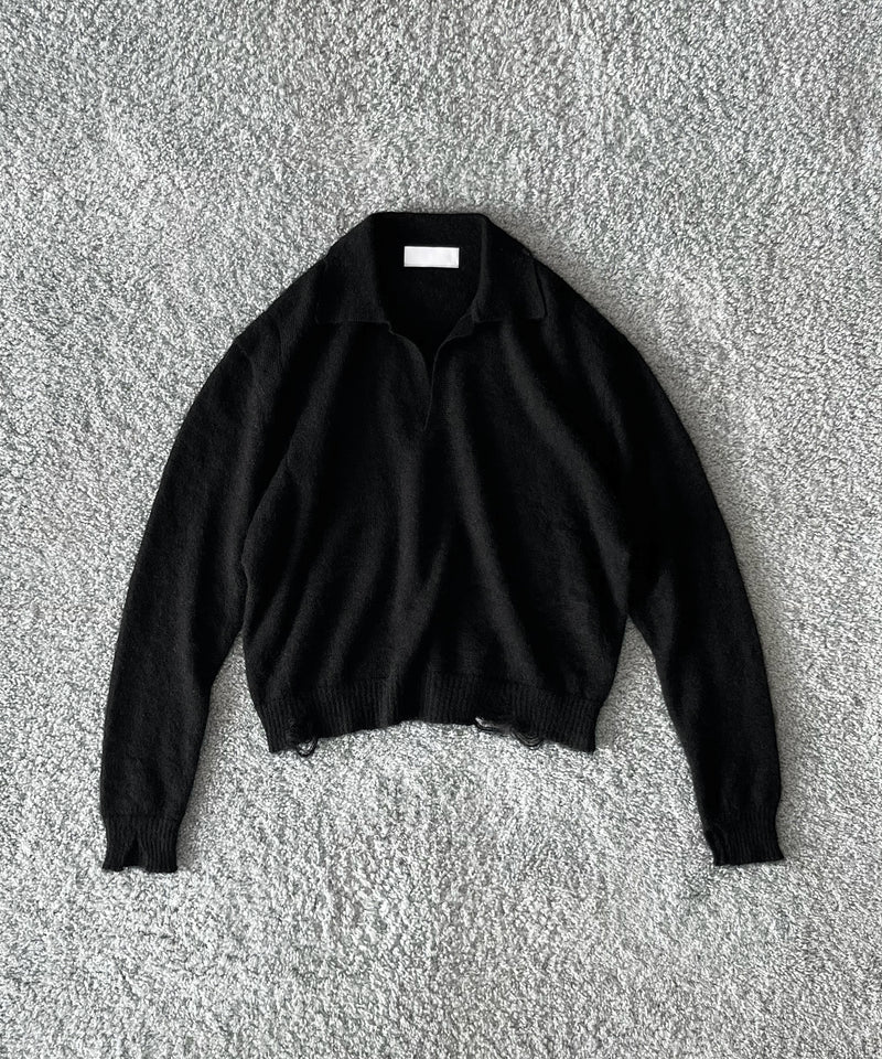【Pre order】NEONSIGN Destroy knit -type : s "BLACK"