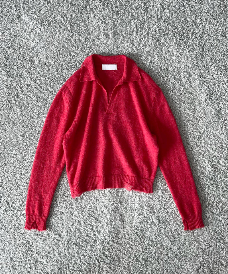 【Pre order】NEONSIGN Destroy knit -type : s "BLENDED RED"
