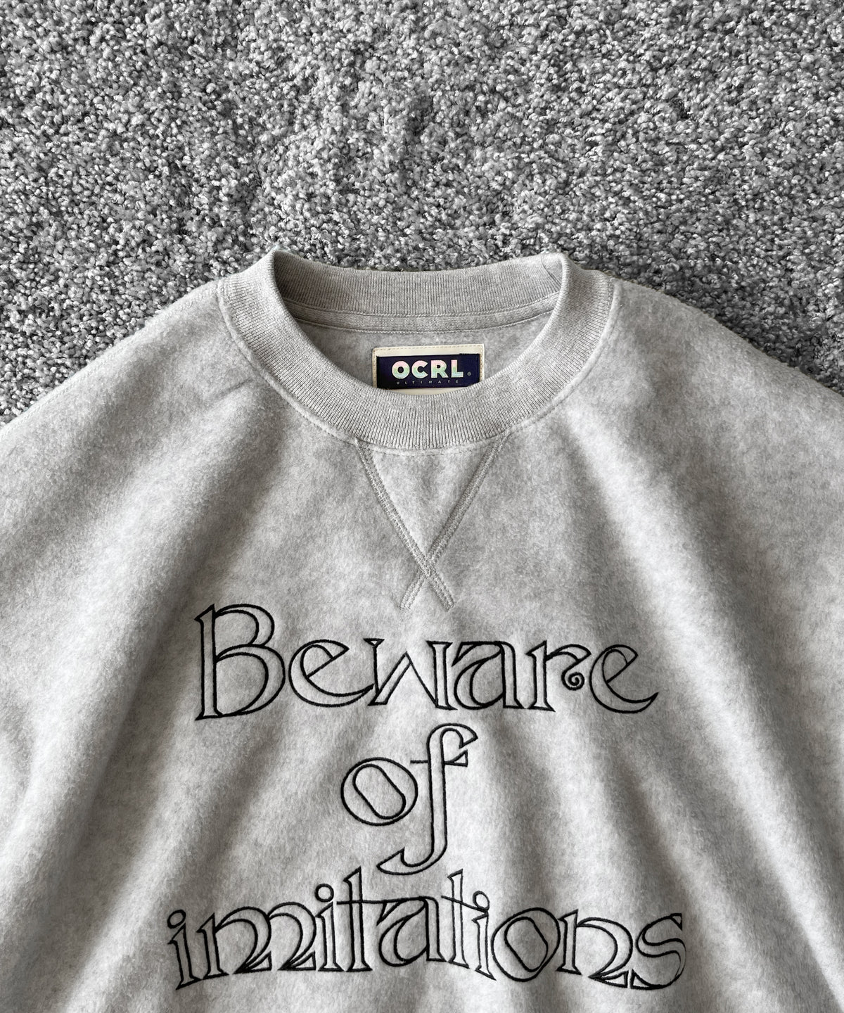 O- Fleece sweatshirt (imitation) "HEATHER GRAY"