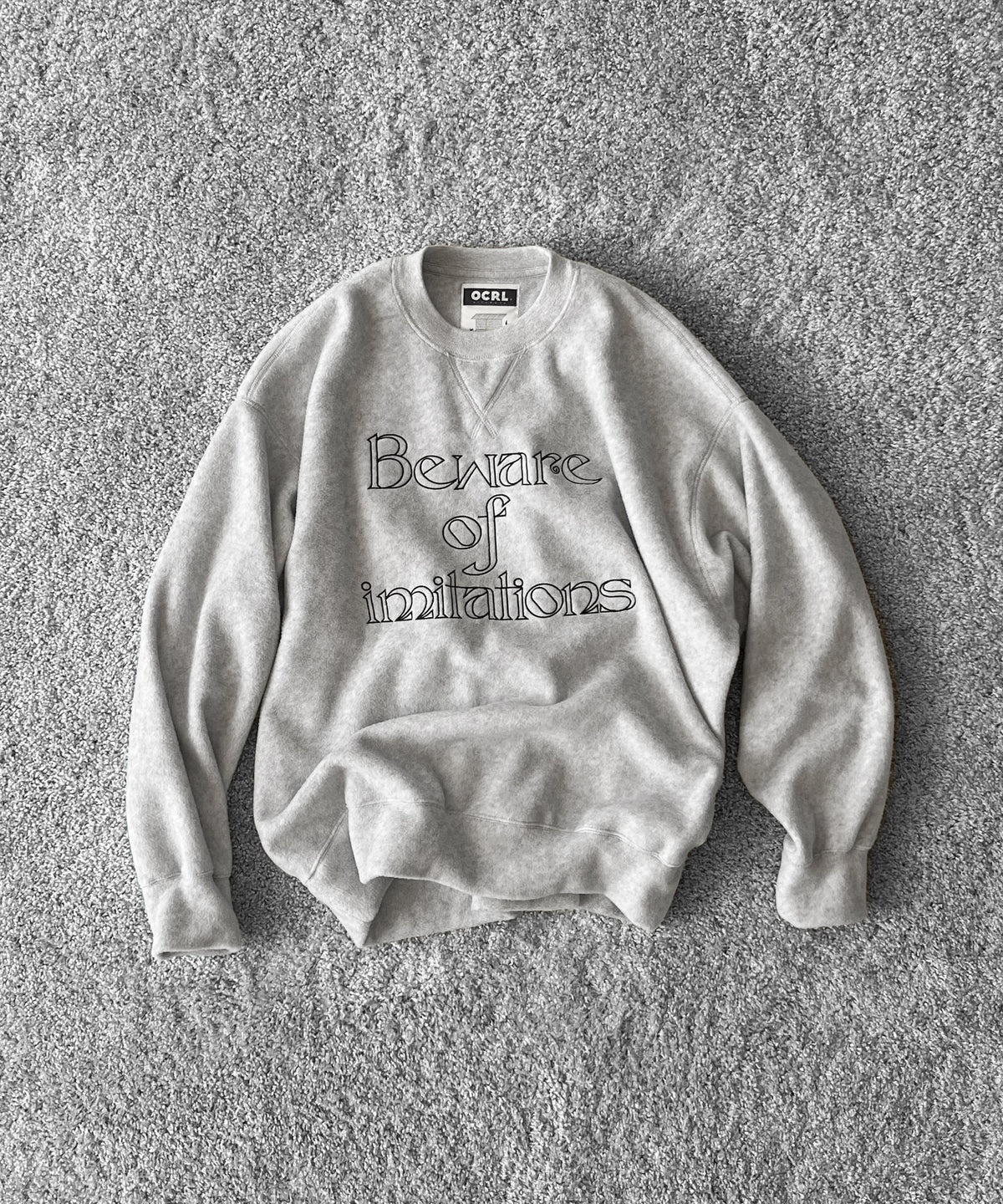 O- Fleece sweatshirt (imitation) "HEATHER GRAY"