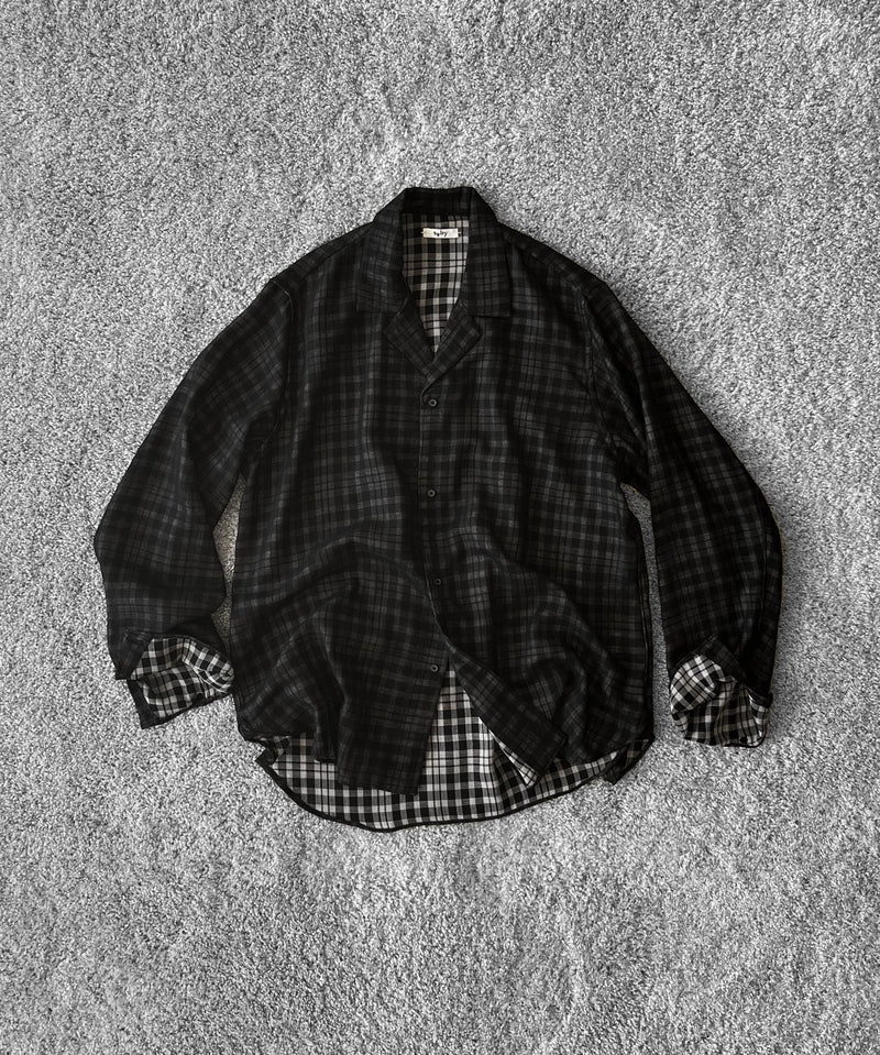 saby Lapel shirt -bishu japan wool plaid fab- "BLOCK CHECK"