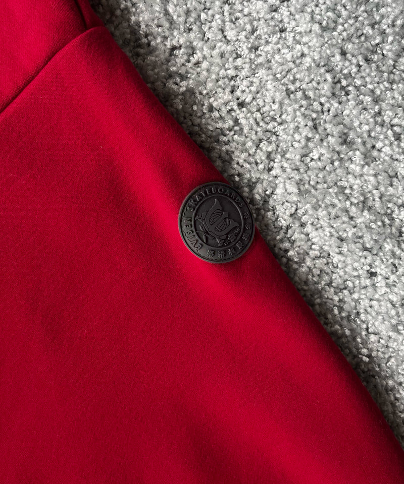 Evisen Skateboardsゑ Logo half zip sweat "RED"