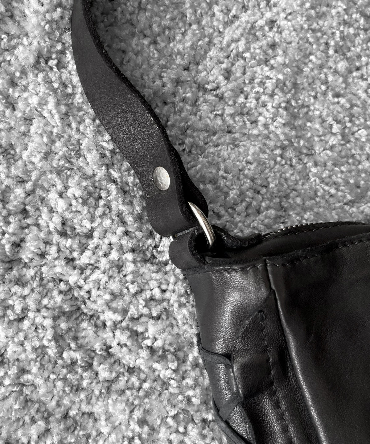 GUIDI Hidden laces mini shoulder bag “BLACK”