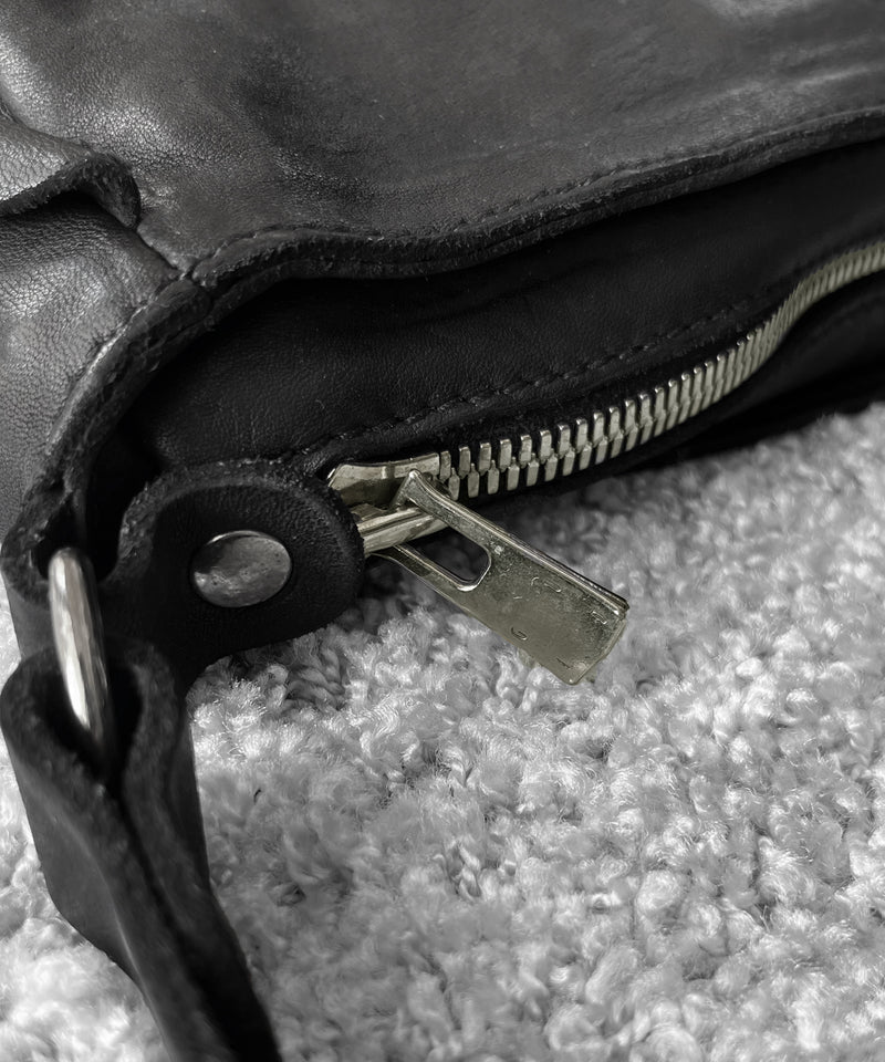 GUIDI Hidden laces mini shoulder bag “BLACK”