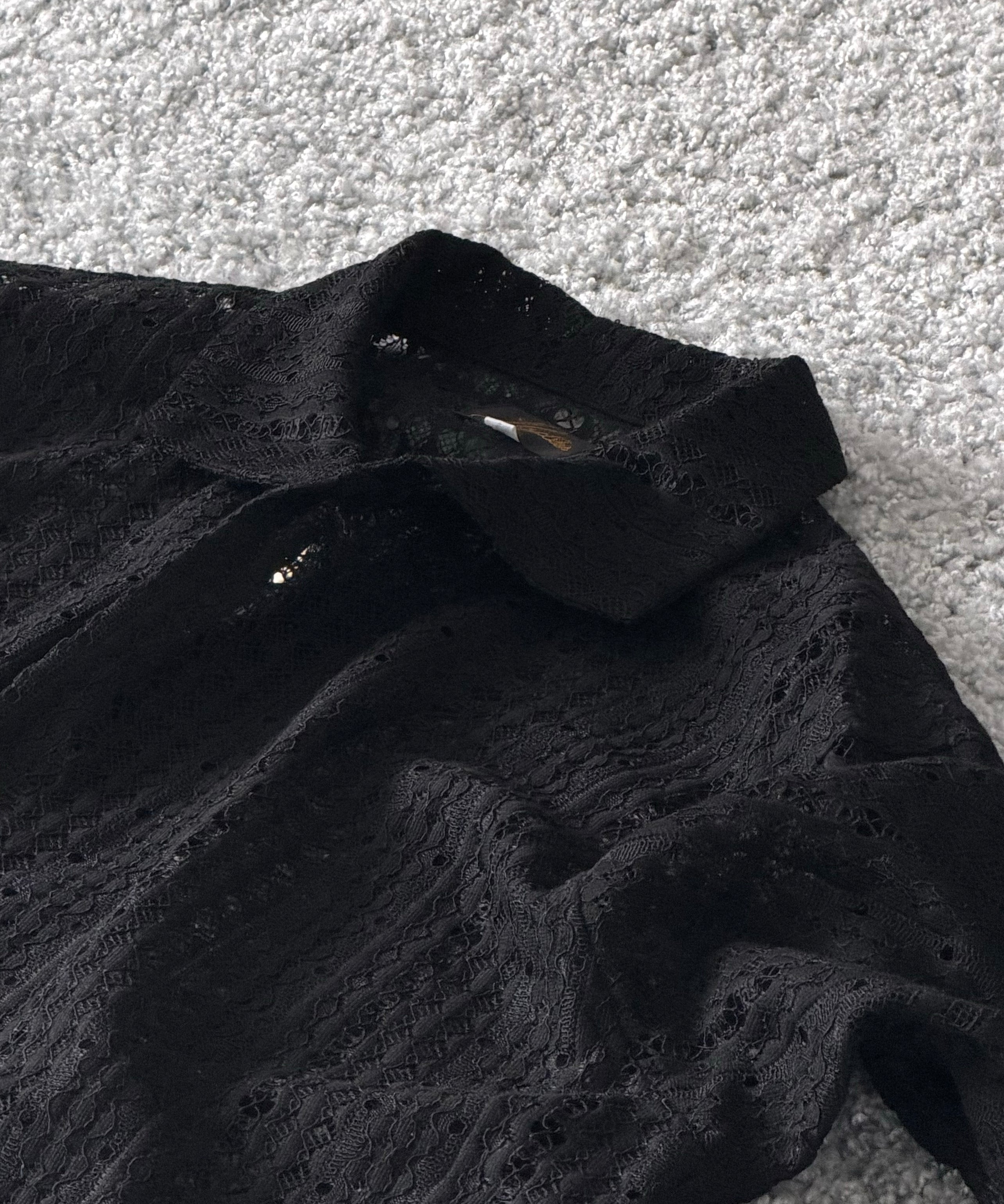 NEEDLES S/s widespread collar shirt-ras lace "B-BLACK B"
