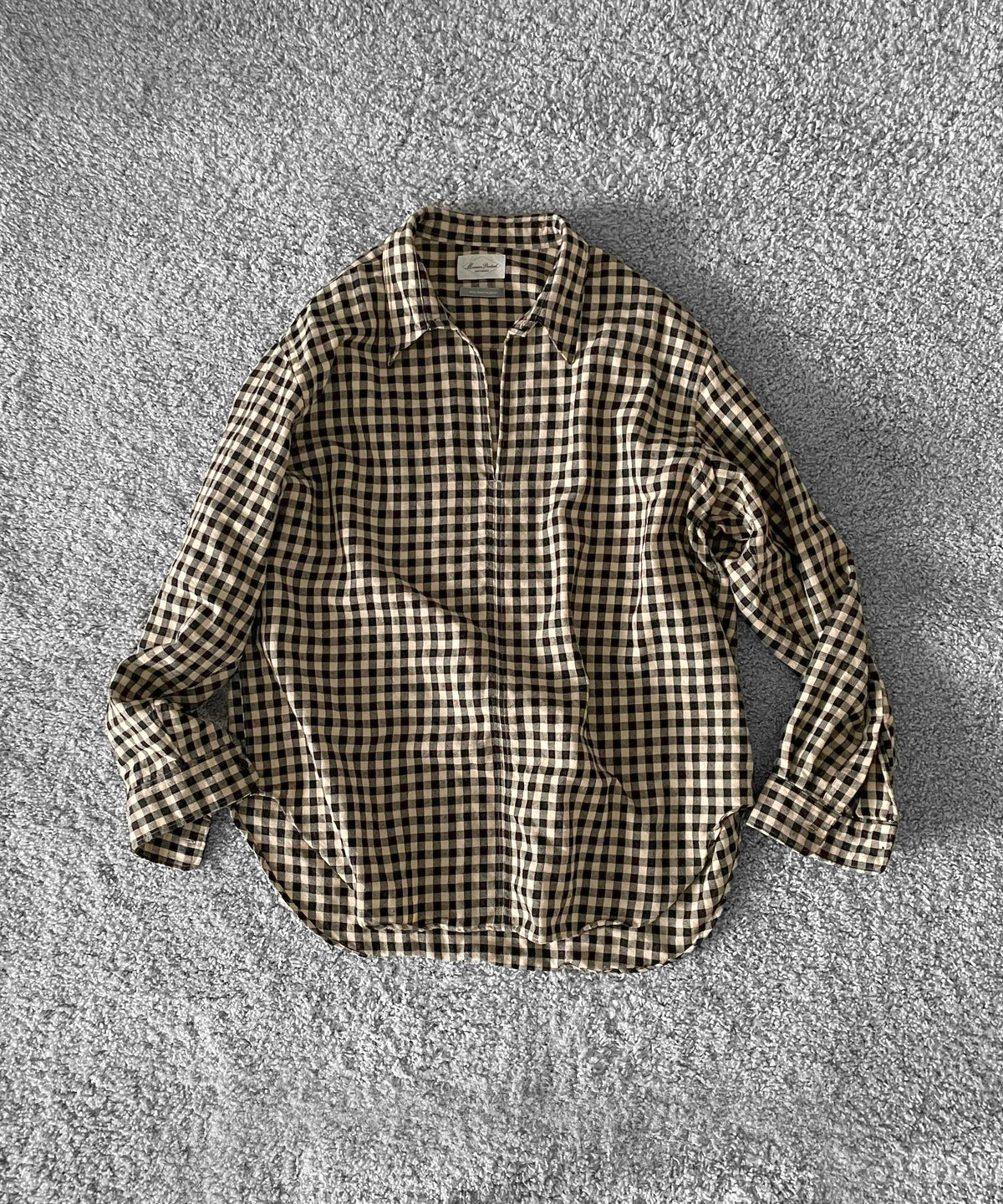 Marvine Pontiak Shirt Markers Skipper sh "BEIGE × BLACK GINGHAM”
