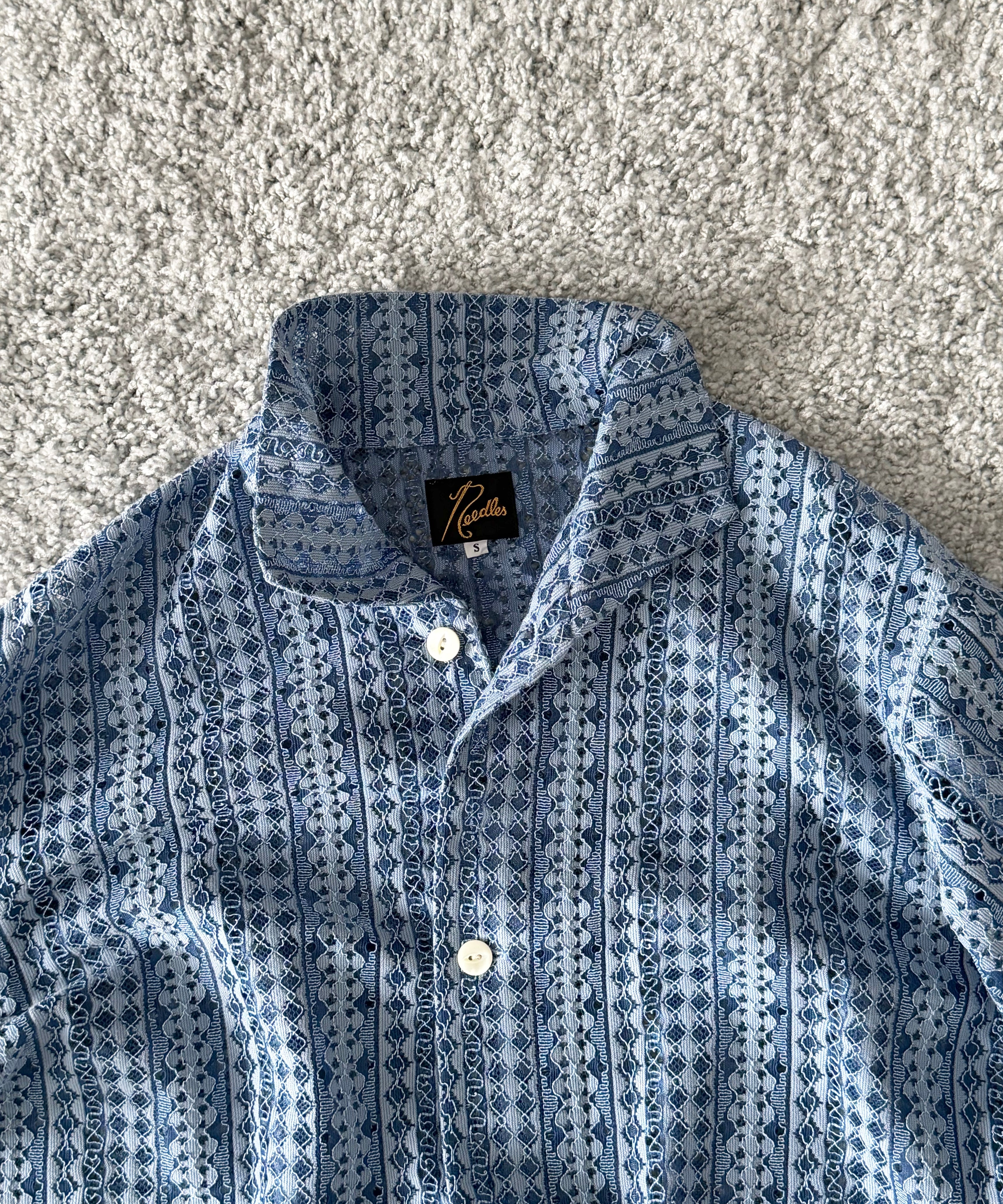 Needles M デニムレース半袖シャツ　ユニオン S/S WIDESPREAD COLLAR SHIRT - RASCHEL LACE｜NEEDLES｜TOPS