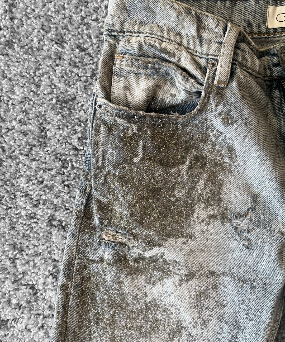 Sex&Jeans Glitter stained jeans "INDIGO"