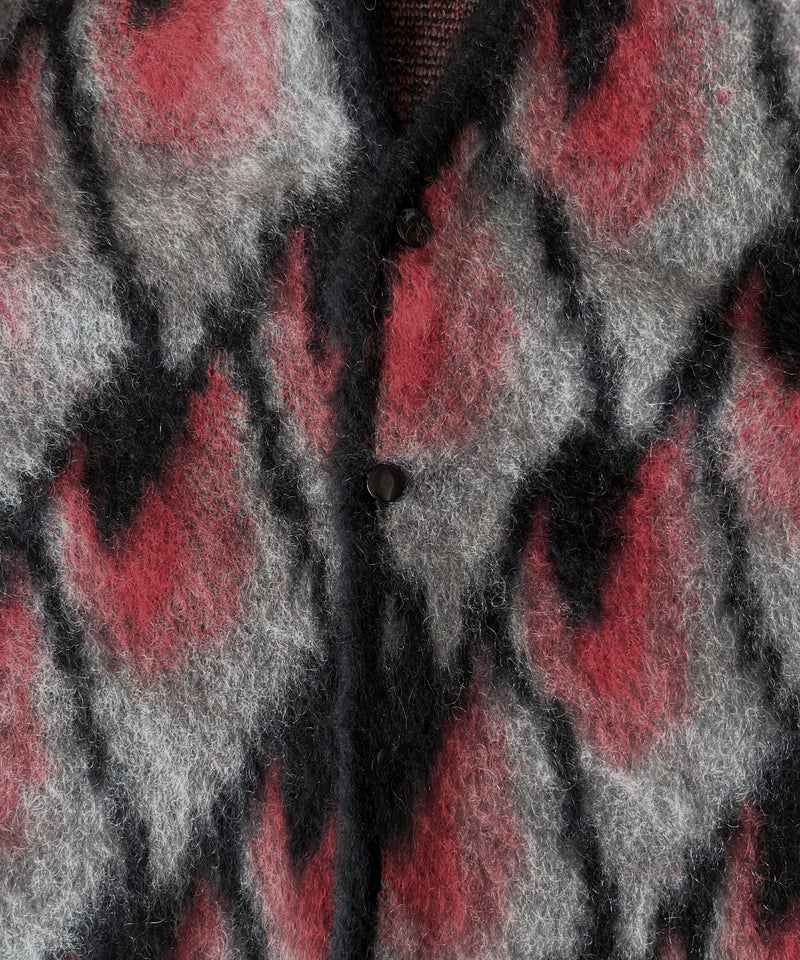 NEEDLES Mohair cardigan - abstract "BLACK / RED"