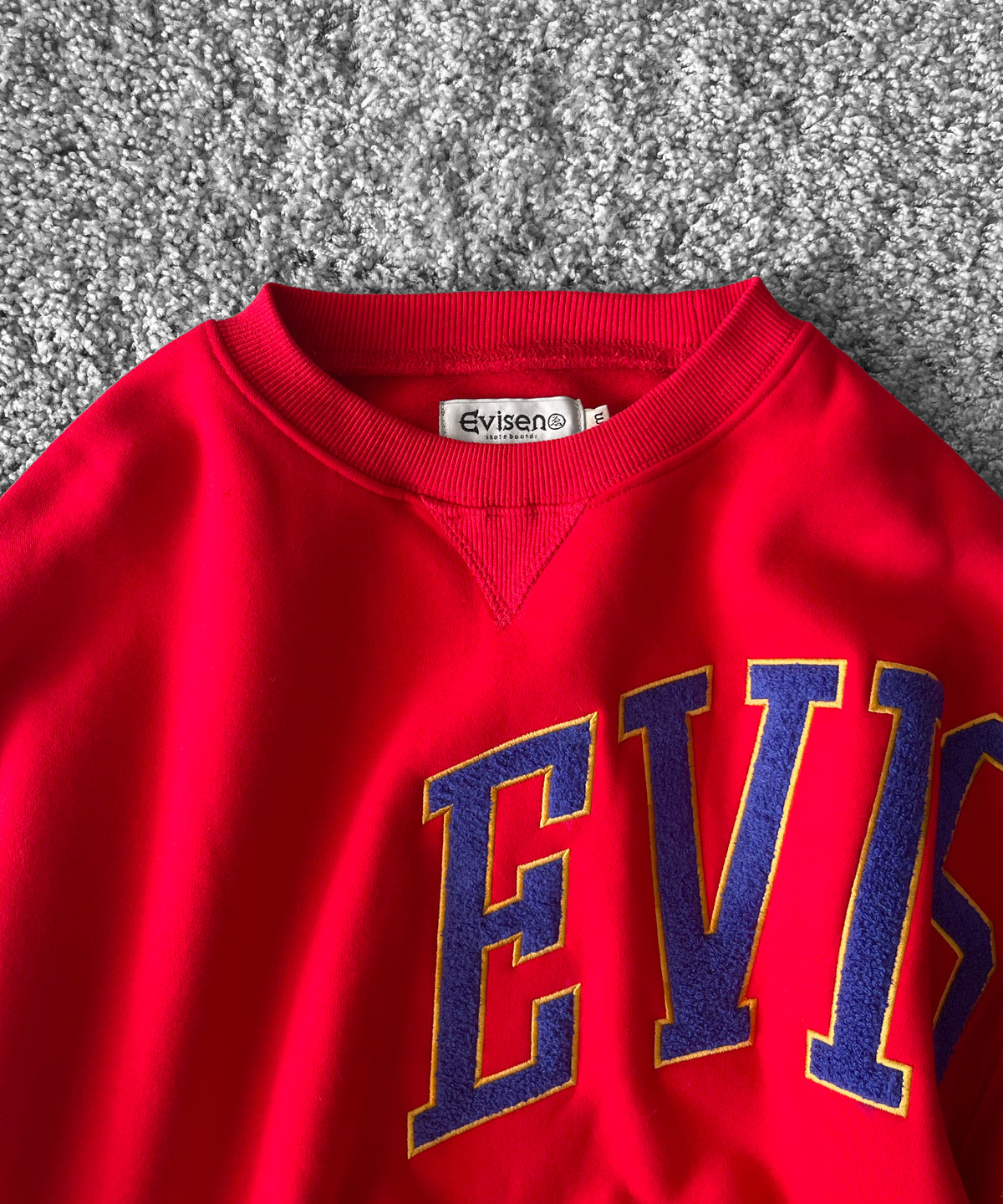 Evisen Skateboardsゑ College sweat "RED"